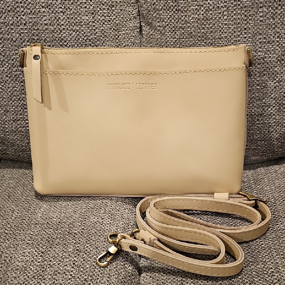 Portland Leather Bone Classic Poppy Crossbody Bag